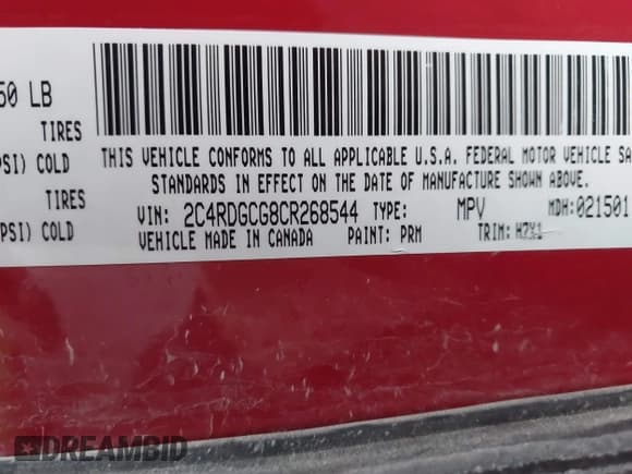 ✅ 2012 Dodge Grand Caravan SXT • VIN: 2C4RDGCG8CR268544 • Лот: 42842518. Опубликован ранее на IAAI с пробегом 153 622 миль. Бесплатный доступ к архиву аукционных продаж из США и подробный отчёт об истории автомобиля на DreamBid. Изображение 9.