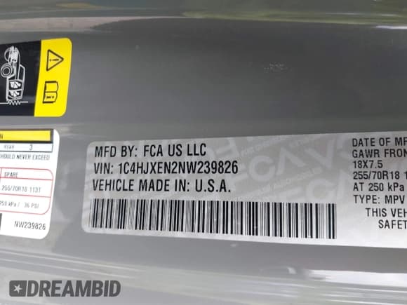 ✅ 2022 Jeep Wrangler Unlimited Sahara • VIN: 1C4HJXEN2NW239826 • Lot: 42497327. Listed on IAAI with 36,754 mi. Free auction sales archive from the USA and detailed vehicle history report at DreamBid. Image 9.