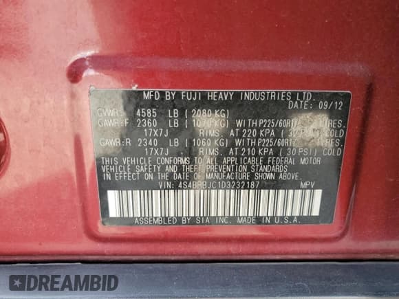 ✅ 2013 Subaru Outback Limited • VIN: 4S4BRBJC1D3232187 • Lot: 80014175. Wystawiony na Copart z przebiegiem 160 569 mil. Bezpłatny archiwum sprzedaży aukcyjnych z USA i szczegółowy raport historii pojazdu na DreamBid. Zdjęcie 13.