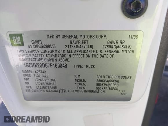 ✅ 2007 Chevrolet Silverado 2500HD LT1 • VIN: 1GCHK23D67F160348 • Lot: 43269127. Wystawiony na IAAI z przebiegiem 179 920 mil. Bezpłatny archiwum sprzedaży aukcyjnych z USA i szczegółowy raport historii pojazdu na DreamBid. Zdjęcie 9.