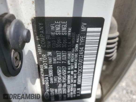 ✅ 2007 Hyundai Veracruz GLS • VIN: KM8NU73C07U012494 • Lot: 58548165. Listed on Copart with 148,010 mi. Free auction sales archive from the USA and detailed vehicle history report at DreamBid. Image 13.