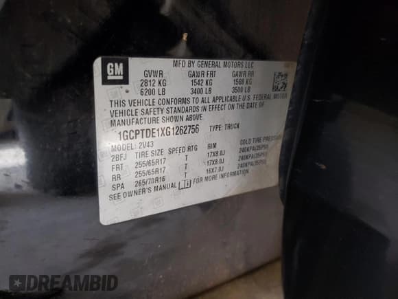 ✅ 2016 Chevrolet Colorado 4WD Z71 • VIN: 1GCPTDE1XG1262756 • Лот: 76601064. Опубликован ранее на Copart с пробегом 190 939 миль. Бесплатный доступ к архиву аукционных продаж из США и подробный отчёт об истории автомобиля на DreamBid. Изображение 12.