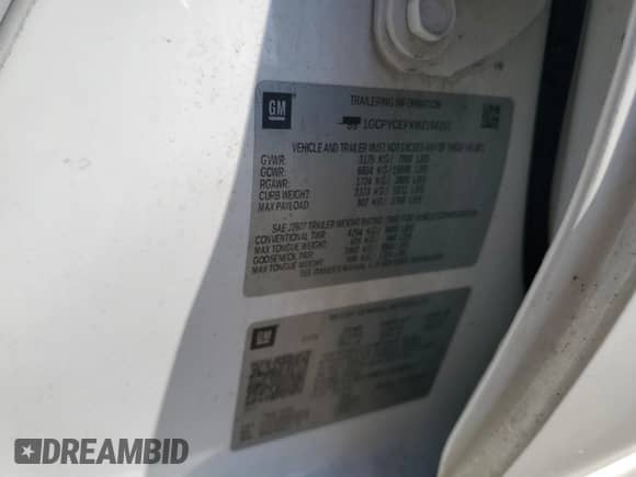 2021 Chevrolet Silverado 1500 Custom Trail Boss with VIN 1GCPYCEFXMZ164251, listed as a Copart auction lot 80461925 with Not provided miles and Salvage title. Bid and sale history available at DreamBid. Image 12.