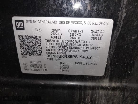 ✅ 2023 Chevrolet Blazer RS • VIN: 3GNKBKRS5PS194182 • Lot: 42531199. Listed on IAAI with 24,254 mi. Free auction sales archive from the USA and detailed vehicle history report at DreamBid. Image 9.