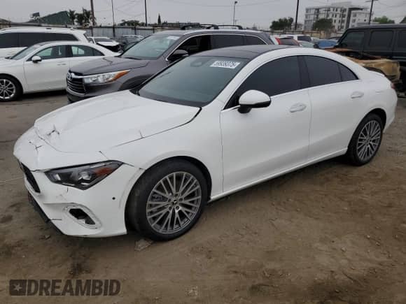 2024 Mercedes-Benz CLA 250 с VIN W1K5J4GB7RN468802, выставлен на аукционе Copart как лот 59939375 с пробегом 7 665 миль миль и Списание • Salvage title. История ставок и продаж доступна на DreamBid. Изображение 1.