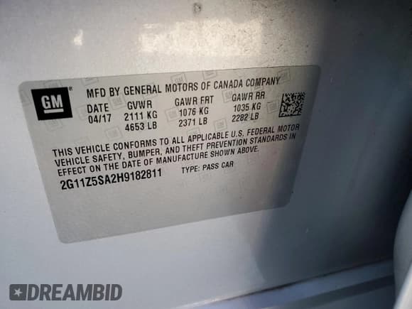 ✅ 2017 Chevrolet Impala LS • VIN: 2G11Z5SA2H9182811 • Лот: 76529114. Опубликован ранее на Copart с пробегом 110 191 миль. Бесплатный доступ к архиву аукционных продаж из США и подробный отчёт об истории автомобиля на DreamBid. Изображение 12.