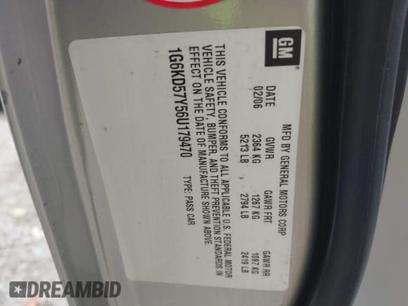 ✅ 2006 Cadillac DTS 1SC • VIN: 1G6KD57Y56U179470 • Lot: 43627047. Wystawiony na IAAI z przebiegiem 125 867 mil. Bezpłatny archiwum sprzedaży aukcyjnych z USA i szczegółowy raport historii pojazdu na DreamBid. Zdjęcie 9.