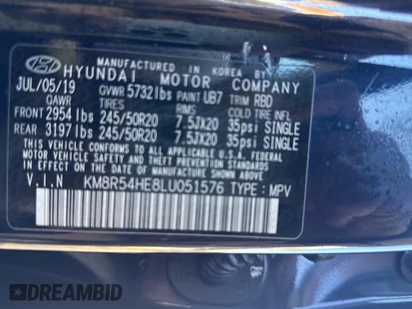 ✅ 2020 Hyundai Palisade Limited • VIN: KM8R54HE8LU051576 • Лот: 48864315. Опубликован ранее на Copart с пробегом 66 923 миль. Бесплатный доступ к архиву аукционных продаж из США и подробный отчёт об истории автомобиля на DreamBid. Изображение 10.