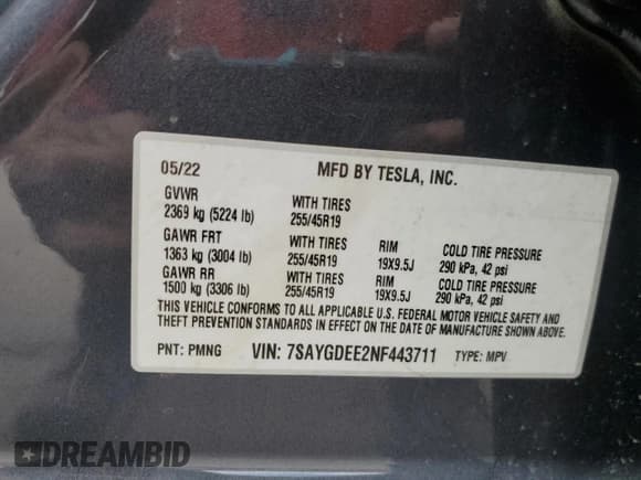 ✅ 2022 Tesla Model Y Long Range • VIN: 7SAYGDEE2NF443711 • Lot: 50913815. Wystawiony na Copart z przebiegiem 19 700 mil. Bezpłatny archiwum sprzedaży aukcyjnych z USA i szczegółowy raport historii pojazdu na DreamBid. Zdjęcie 13.