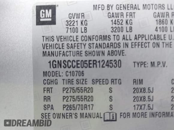 ✅ 2014 Chevrolet Tahoe LTZ • VIN: 1GNSCCE05ER124530 • Лот: 42702038. Опубликован ранее на IAAI с пробегом 167 569 миль. Бесплатный доступ к архиву аукционных продаж из США и подробный отчёт об истории автомобиля на DreamBid. Изображение 9.