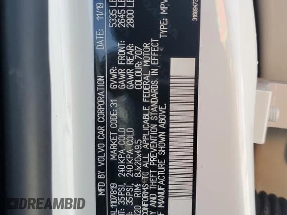 ✅ 2020 Volvo V90 • VIN: YV4A22NL4L1107819 • Lot: 49939974. Listed on Copart with 36,294 mi. Free auction sales archive from the USA and detailed vehicle history report at DreamBid. Image 14.