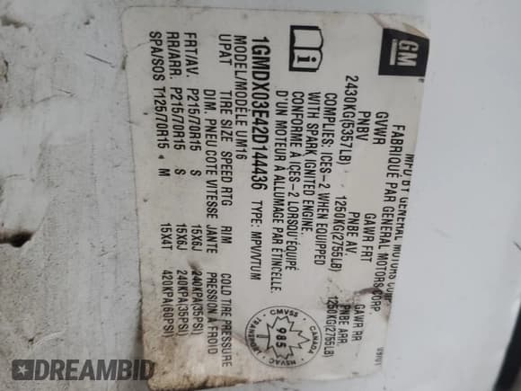 ✅ 2002 Pontiac Montana 1SA • VIN: 1GMDX03E42D144436 • Lot: 91132275. Wystawiony na Copart z przebiegiem 292 009 mil. Bezpłatny archiwum sprzedaży aukcyjnych z USA i szczegółowy raport historii pojazdu na DreamBid. Zdjęcie 13.