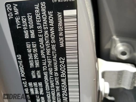 ✅ 2021 Porsche Macan Turbo • VIN: WP1AF2A55MLB60242 • Lot: 68712032. Wystawiony na Copart z przebiegiem 12 737 mil. Bezpłatny archiwum sprzedaży aukcyjnych z USA i szczegółowy raport historii pojazdu na DreamBid. Zdjęcie 14.