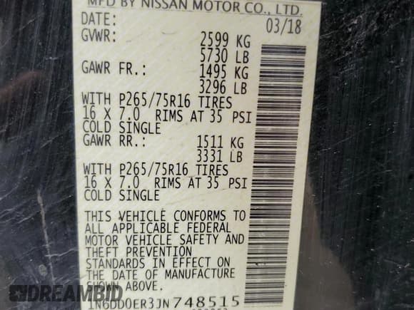 ✅ 2018 Nissan Frontier Desert Runner • VIN: 1N6DD0ER3JN748515 • Lot: 55694825. Listed on Copart with 110,475 mi. Free auction sales archive from the USA and detailed vehicle history report at DreamBid. Image 12.