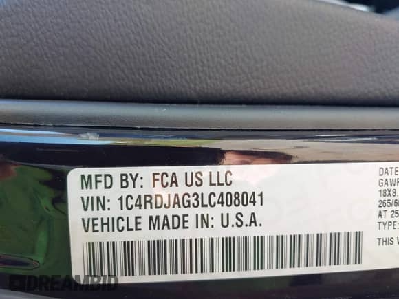 2020 Dodge Durango SXT Plus с VIN 1C4RDJAG3LC408041, выставлен на аукционе IAAI как лот 43183135 с пробегом 52 729 миль миль и . История ставок и продаж доступна на DreamBid. Изображение 9.