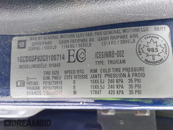 ✅ 2012 Chevrolet Colorado • VIN: 1GCDSDF92C8100714 • Lot: 41803531. Wystawiony na IAAI z przebiegiem 95 910 mil. Bezpłatny archiwum sprzedaży aukcyjnych z USA i szczegółowy raport historii pojazdu na DreamBid. Zdjęcie 9.