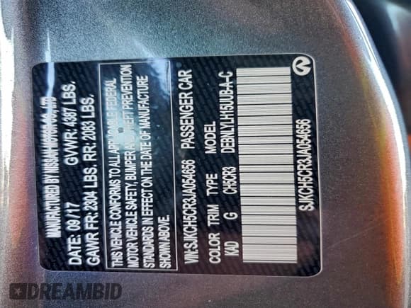 ✅ 2018 Infiniti QX30 Essential • VIN: SJKCH5CR3JA054656 • Lot: 96187775. Listed on Copart with 33,260 mi. Free auction sales archive from the USA and detailed vehicle history report at DreamBid. Image 13.