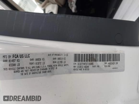 ✅ 2016 FIAT 500 Pop • VIN: 3C3CFFAR7GT193485 • Лот: 43811626. Опубликован ранее на IAAI с пробегом 70 326 миль. Бесплатный доступ к архиву аукционных продаж из США и подробный отчёт об истории автомобиля на DreamBid. Изображение 9.