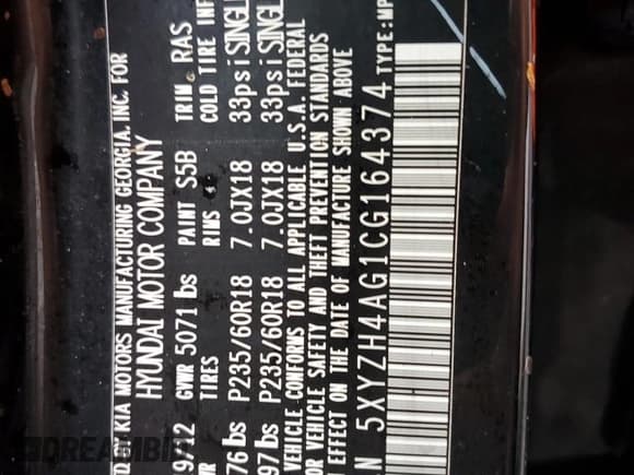 ✅ 2012 Hyundai Santa Fe SE • VIN: 5XYZH4AG1CG164374 • Lot: 74459054. Listed on Copart with Not provided. Free auction sales archive from the USA and detailed vehicle history report at DreamBid. Image 14.