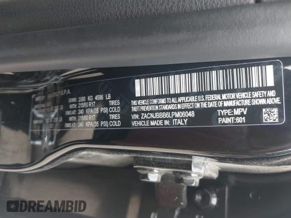 ✅ 2020 Jeep Renegade Latitude • VIN: ZACNJBBB6LPM06048 • Lot: 42492301. Listed on IAAI with 68,382 mi. Free auction sales archive from the USA and detailed vehicle history report at DreamBid. Image 9.