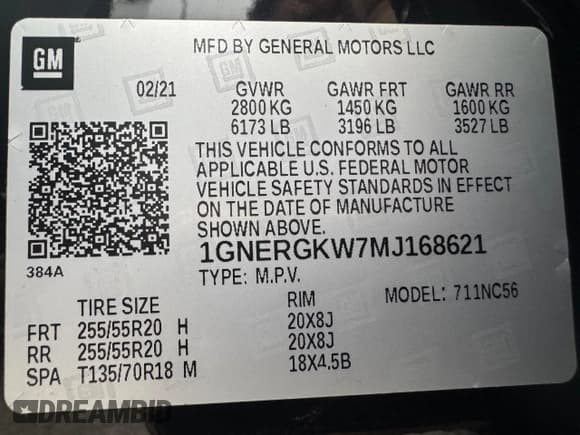 ✅ 2021 Chevrolet Traverse LT Cloth • VIN: 1GNERGKW7MJ168621 • Lot: 82171285. Wystawiony na Copart z przebiegiem 68 353 mil. Bezpłatny archiwum sprzedaży aukcyjnych z USA i szczegółowy raport historii pojazdu na DreamBid. Zdjęcie 15.