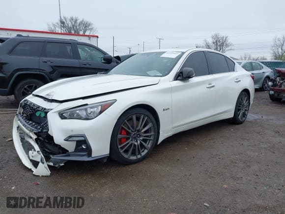 ✅ 2020 Infiniti Q50 Red Sport 400 • VIN: JN1FV7AR0LM660315 • Lot: 41951851. Listed on IAAI with 102,475 mi. Free auction sales archive from the USA and detailed vehicle history report at DreamBid. Image 2.