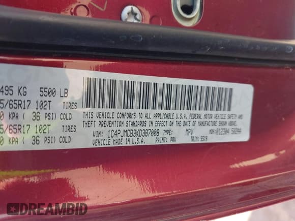 ✅ 2019 Jeep Cherokee Latitude • VIN: 1C4PJMCB3KD387008 • Lot: 43411293. Listed on IAAI with 114,526 mi. Free auction sales archive from the USA and detailed vehicle history report at DreamBid. Image 9.