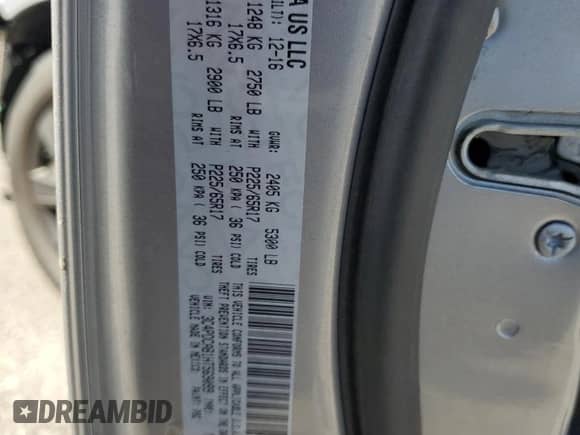 2017 Dodge Journey SE with VIN 3C4PDCAB1HT569099, listed as a Copart auction lot 85314065 with 143,721 mi miles and Salvage title. Bid and sale history available at DreamBid. Image 13.