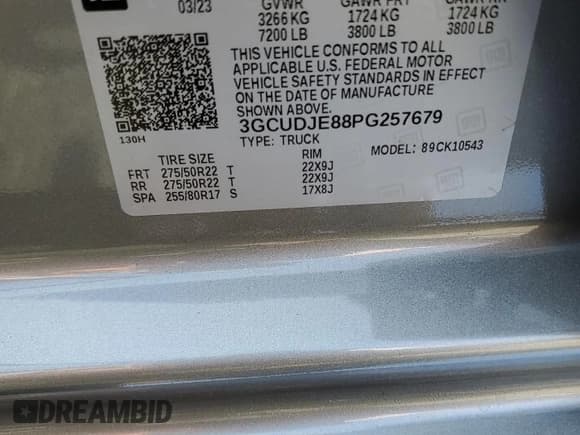 ✅ 2023 Chevrolet Silverado 1500 • VIN: 3GCUDJE88PG257679 • Лот: 69129245. Опубликован ранее на Copart с пробегом 9 999 миль. Бесплатный доступ к архиву аукционных продаж из США и подробный отчёт об истории автомобиля на DreamBid. Изображение 12.