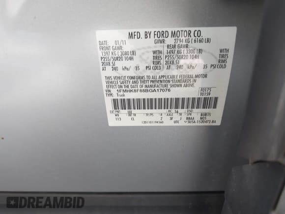 ✅ 2011 Ford Explorer Limited • VIN: 1FMHK8F88BGA17076 • Лот: 42556750. Опубликован ранее на IAAI с пробегом 144 755 миль. Бесплатный доступ к архиву аукционных продаж из США и подробный отчёт об истории автомобиля на DreamBid. Изображение 9.