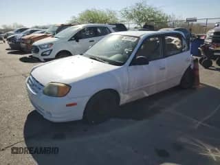 2003 Hyundai Accent GL with VIN KMHCG45C23U482563, listed as a Copart auction lot 58358165 with 125,838 mi miles and Salvage title. Bid and sale history available at DreamBid. Image 1.