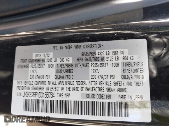 ✅ 2013 Mazda CX-5 Sport • VIN: JM3KE2BEXD0166764 • Lot: 43657119. Wystawiony na IAAI z przebiegiem 157 989 mil. Bezpłatny archiwum sprzedaży aukcyjnych z USA i szczegółowy raport historii pojazdu na DreamBid. Zdjęcie 9.