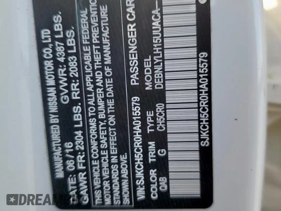 ✅ 2017 Infiniti QX30 Premium • VIN: SJKCH5CR0HA015579 • Lot: 84640045. Wystawiony na Copart z przebiegiem 108 327 mil. Bezpłatny archiwum sprzedaży aukcyjnych z USA i szczegółowy raport historii pojazdu na DreamBid. Zdjęcie 13.