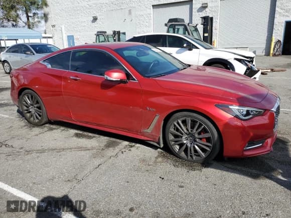 ✅ 2017 Infiniti Q60 Red Sport 400 • VIN: JN1FV7EK7HM610502 • Lot: 44248265. Listed on Copart with Not provided. Free auction sales archive from the USA and detailed vehicle history report at DreamBid. Image 4.