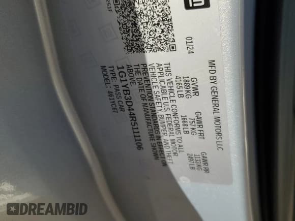 ✅ 2024 Chevrolet Corvette 2LT • VIN: 1G1YB3D44R5111106 • Lot: 81822654. Listed on Copart with 3,279 mi. Free auction sales archive from the USA and detailed vehicle history report at DreamBid. Image 12.