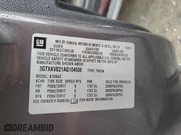 ✅ 2010 GMC Sierra 1500 • VIN: 3GTXKVE21AG104008 • Lot: 78442974. Wystawiony na Copart z przebiegiem 232 804 mil. Bezpłatny archiwum sprzedaży aukcyjnych z USA i szczegółowy raport historii pojazdu na DreamBid. Zdjęcie 12.