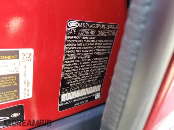 ✅ 2021 Land Rover Range Rover Sport HST • VIN: SALWS2RU6MA758617 • Lot: 48949255. Wystawiony na Copart z przebiegiem 58 770 mil. Bezpłatny archiwum sprzedaży aukcyjnych z USA i szczegółowy raport historii pojazdu na DreamBid. Zdjęcie 13.