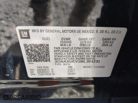 ✅ 2021 Chevrolet Equinox LT • VIN: 3GNAXUEV1ML364231 • Лот: 43264856. Опубликован ранее на IAAI с пробегом 65 927 миль. Бесплатный доступ к архиву аукционных продаж из США и подробный отчёт об истории автомобиля на DreamBid. Изображение 9.