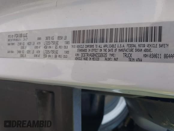 ✅ 2017 Ram ProMaster Cargo • VIN: 3C6TRVAG8HE532635 • Lot: 42690145. Listed on IAAI with 154,925 mi. Free auction sales archive from the USA and detailed vehicle history report at DreamBid. Image 9.