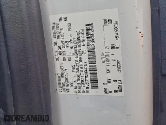 ✅ 2017 Ford Transit XL • VIN: 1FBZX2YM5HKA47163 • Lot: 94928235. Listed on Copart with 179,313 mi. Free auction sales archive from the USA and detailed vehicle history report at DreamBid. Image 13.