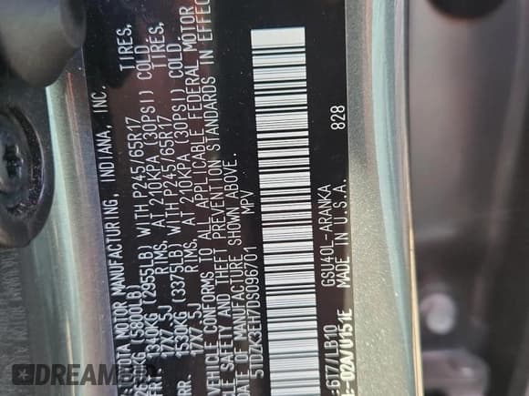 ✅ 2013 Toyota Highlander SE • VIN: 5TDZK3EH7DS096701 • Лот: 90397725. Опубликован ранее на Copart с пробегом 207 963 миль. Бесплатный доступ к архиву аукционных продаж из США и подробный отчёт об истории автомобиля на DreamBid. Изображение 13.