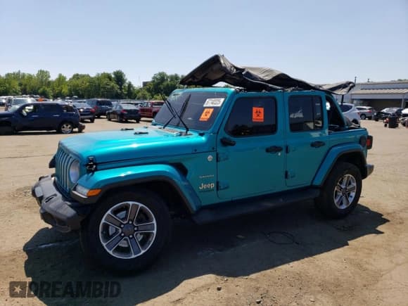 ✅ 2020 Jeep Wrangler Unlimited Sahara • VIN: 1C4HJXEN1LW279148 • Lot: 67740325. Listed on Copart with Not provided. Free auction sales archive from the USA and detailed vehicle history report at DreamBid. Image 1.