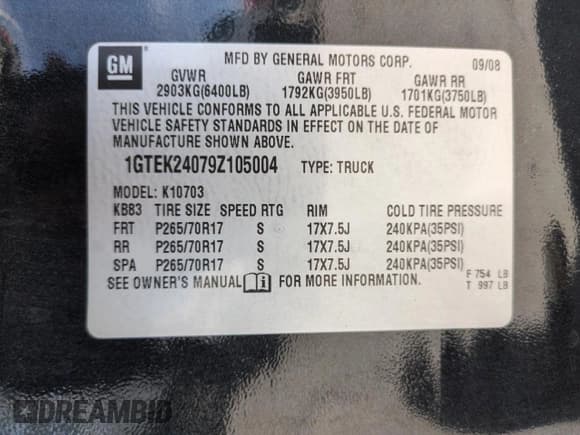 ✅ 2009 GMC Sierra 1500 • VIN: 1GTEK24079Z105004 • Lot: 66705205. Wystawiony na Copart z przebiegiem 208 886 mil. Bezpłatny archiwum sprzedaży aukcyjnych z USA i szczegółowy raport historii pojazdu na DreamBid. Zdjęcie 12.