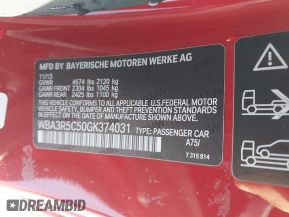 ✅ 2016 BMW 4 Series 435i xDrive • VIN: WBA3R5C50GK374031 • Lot: 41444797. Wystawiony na IAAI z przebiegiem 60 527 mil. Bezpłatny archiwum sprzedaży aukcyjnych z USA i szczegółowy raport historii pojazdu na DreamBid. Zdjęcie 9.