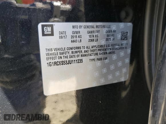 ✅ 2018 Chevrolet Volt LT • VIN: 1G1RC6S53JU111235 • Lot: 73775694. Wystawiony na Copart z przebiegiem 87 965 mil. Bezpłatny archiwum sprzedaży aukcyjnych z USA i szczegółowy raport historii pojazdu na DreamBid. Zdjęcie 13.