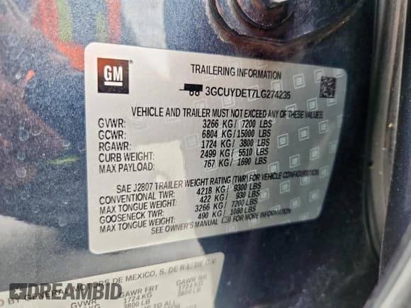 ✅ 2020 Chevrolet Silverado 1500 LT • VIN: 3GCUYDET7LG274235 • Lot: 82038205. Listed on Copart with 81,671 mi. Free auction sales archive from the USA and detailed vehicle history report at DreamBid. Image 12.