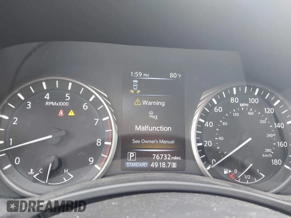 ✅ 2019 Infiniti Q50 Red Sport 400 • VIN: JN1FV7AP1KM760887 • Lot: 42852724. Wystawiony na IAAI z przebiegiem 76 732 mil. Bezpłatny archiwum sprzedaży aukcyjnych z USA i szczegółowy raport historii pojazdu na DreamBid. Zdjęcie 7.