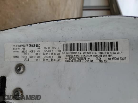 ✅ 2009 Dodge 2500 SLT • VIN: 3D7KR26T79G555179 • Лот: 47322185. Опубликован ранее на Copart с пробегом 221 667 миль. Бесплатный доступ к архиву аукционных продаж из США и подробный отчёт об истории автомобиля на DreamBid. Изображение 12.