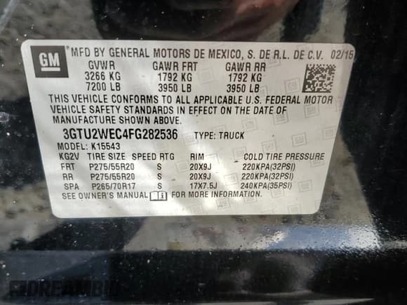 ✅ 2015 GMC Sierra 1500 Denali • VIN: 3GTU2WEC4FG282536 • Lot: 52803635. Listed on Copart with 148,641 mi. Free auction sales archive from the USA and detailed vehicle history report at DreamBid. Image 12.