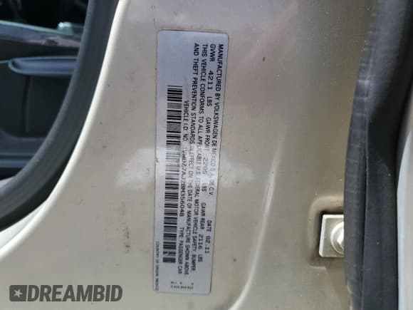 ✅ 2011 Volkswagen Jetta SE • VIN: 3VWDZ7AJ2BM356048 • Lot: 60607355. Listed on Copart with 226,949 mi. Free auction sales archive from the USA and detailed vehicle history report at DreamBid. Image 12.